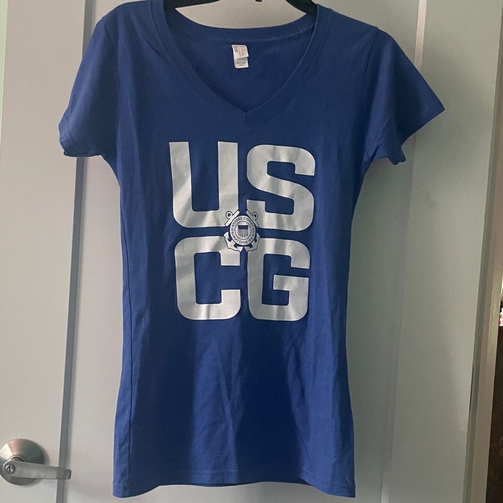 Blue U.S Coast Guard Women's V-Neck T-Shirt
